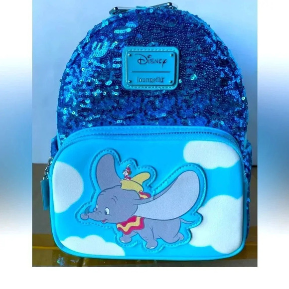 *Final* Disney Loungefly Dumbo Sequin Mini Backpack Elephant NEW Nwt Must Have!